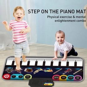 تصویر پیانو فرشی موزیکال کودک piano musical mat مدل 75741 