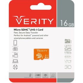 تصویر کارت حافظه وریتی مدل U106 ظرفیت ۱۶ گیگابایت کلاس ۱۰ سرعت ۹۵MB/s 