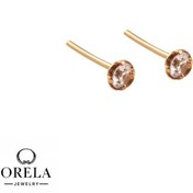 تصویر گوشواره طلا 18 عیار طرح تک نگین 