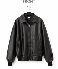 تصویر بامبر جکت چرم مصنوعی - مشکی / فری سایز 