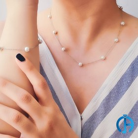 تصویر ست زنجیر مرواریدی کد 006 