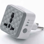 تصویر تبدیل دوشاخه برق و محافظ تایمردار هادرونp103 ۳۶ماه گارانتی هادرون توان