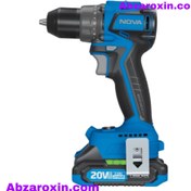 تصویر دریل شارژی چکشی نووا مدل 5522 ظرفیت ۲۰ ولت براشلس 