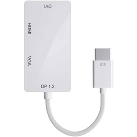 تصویر تبدیل Display به VGA / HDMI / DVI برند P-NET 3 in 1 Display Port DP Male To Female HDMI/DVI/VGA Cable Adapter Converter