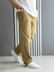 تصویر شلوار مردانه بگ کتان نسکافه ای 