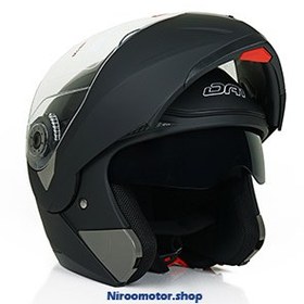 تصویر کلاه کاسکت فک متحرک دی ای وان کد 108رنگ مشکی مات 