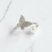 تصویر انگشتر پروانه و مروارید مدل 64 