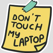 تصویر استیکر برچسب Don't touch my laptop 