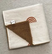 تصویر پتو نوزادی رنگین کمون تدی قهوه ای 