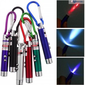 تصویر لیزر پوینتر سه کاره Laser and LED Light and Key Chain - 3 in 1 Laser Pointer