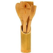 تصویر ست کفگیر و ملاقه بامبو ۵ تکه 