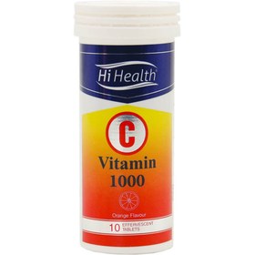 تصویر قرص جوشان ویتامین ث 1000 10 عدد Hi Health Vitamin C 1000 mg Tabs