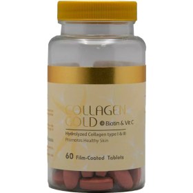 تصویر قرص کلاژن گلد بیوتین و ویتامین سی آدریان 60 عددی COLLAGEN GOLD + BIOTIN & VITC