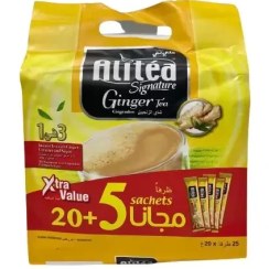 تصویر چای زنجبیلی علی تی بسته 25 عددی Alitea Signature Instant Ginger Tea 25 Sachets 20 gr Per Box