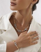 تصویر ست جواهرات زنانه طرح تیفانی شامل گردنبند، دستبند و گوشواره 