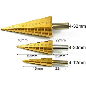تصویر مته مخروطی ( مته کاجی ) WORKZONE مدل 1030 مجموعه 3 عددی 