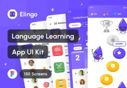 تصویر طرح رابط کاربری برنامه آموزش زبان الینگو | Elingo UI Kit 