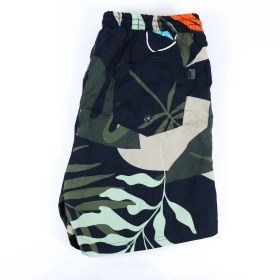 تصویر مایو مردانه پارچه ای طرح برگ سرمه ای 