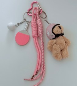 تصویر چارم بگ pink teddy 