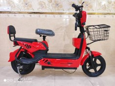 تصویر موتور سیکلت برقی (دوچرخه برقی ) دو‌ نفره chenxian mengma موتور ۳۵۰ وات رنگ‌ قرمز 