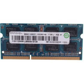 تصویر رم لپ تاپ رامکسل DDR3 4GB 1333MHz CL9 Ramaxel DDR3 4GB 1333MHz CL9 Laptop Ram
