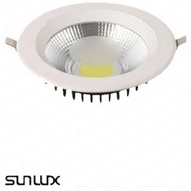 تصویر چراغ پنلی سی او بی توکار پشت کوتاه 30 وات سان لوکس (COB Downlight) 