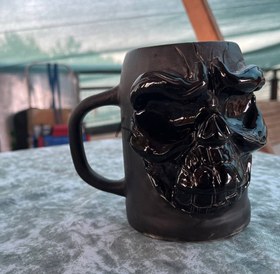 تصویر ماگ دست ساز اسکلت ماگ سرامیکی دست ساز اسکلت