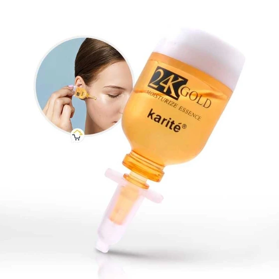 خرید و قیمت سرم مرطوب کننده صورت طلا 24K GOLD karité ترب