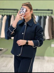 تصویر ست کراپ شلوار زمستانه مغزی دوزی 