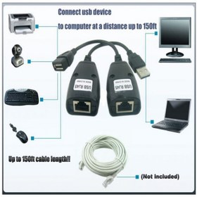 تصویر افزایش طول USB با کابل شبکه USB RJ45 Extender 50m