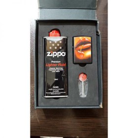 تصویر پک فندک زیپو طرح مشکی همراه با بنزین ا zippo Black design lighter with gasoline zippo Black design lighter with gasoline