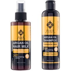 تصویر پک شامپو و شیر موی آرگان آدرا ا Adra Argan Hair Milk And Argan Oil Repair Shampoo Adra Argan Hair Milk And Argan Oil Repair Shampoo