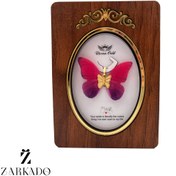 تصویر پلاک طلا پروانه سرخابی بنفش کد P17398 