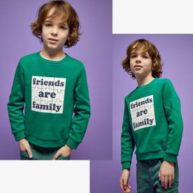 تصویر سویشرت پسرانه کیابی طرح پازل رنگ سبز - 10تا 12 سال 