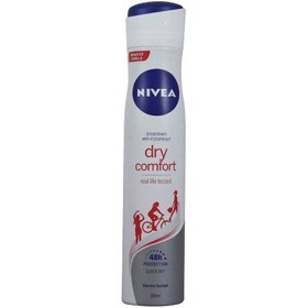 تصویر اسپری ضد تعریق زنانه نیوا ( قرمز ) درای کامفورت 48 ساعته حجم 150 میل Nivea Dry Comfort Deodorant Spray For Women 150 ml