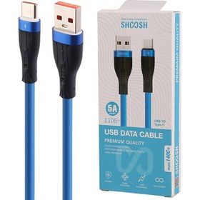 تصویر کابل فست شارژ تایپ سی شوش SHOOSH SH-140C 5A 110CM SHOOSH SH140C CHARGE CABLE USB TYPE-C 5A 110CM