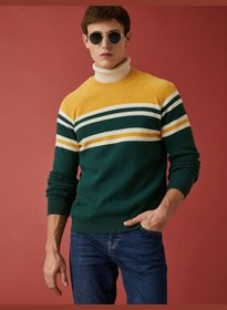 تصویر ژاکت چند رنگ با گردن گرد برند Koton Multicolor Sweater Crew Neck