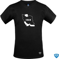 تصویر تیشرت نانو آنتی باکتریال ضدتعریق مردانه یقه هفت بسته مشکی طرح ایران من 