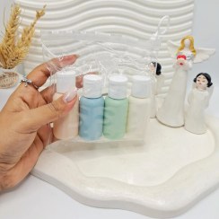 تصویر ست بطری مسافرتی سایز کوچک 4 تیکه رنگی کاور زیپی 