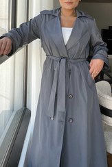 تصویر ترنچ‌کت طوسی نوک‌مدادی 