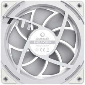 تصویر فن کیس گیم مکس GAMEMAX FN12A C8I White 