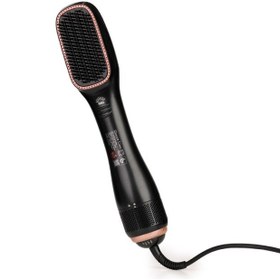 تصویر برس حرفه‌ای دوکاره مشکی/صورتی برند queen line 2-in-1 Professional Styling Brush Black/Pink