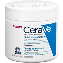 تصویر کرم مرطوب کننده سراوی پوست خشک و بسیار خشک 454 گرم (غیراصل) CeraVe Moisturizing Cream Dry to Very Dry Skin 454g