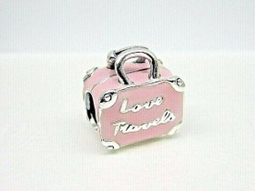 تصویر چارم چمدان صورتی Pandora charm