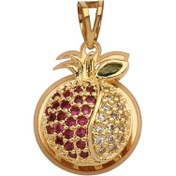 تصویر پلاک طلا 18عیار طرح انار یلدا سواروسکی 