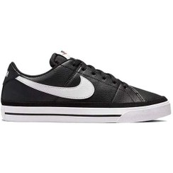 تصویر کفش کژوال نایک کورت لگاسی مشکی سفید Nike Court Legacy Black White 