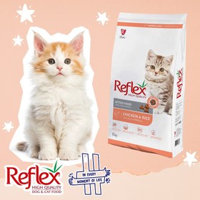 تصویر غذای خشک رفلکس کیتن با طعم مرغ و برنج فله ای - ۱ کیلوگرم Reflex Kitten Chicken and Rice