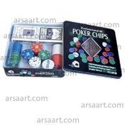 تصویر چیپ پوکر ۱۰۰ عددی با جعبه فلزی مناسب دورهمی 