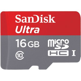 تصویر کارت حافظه microSDHC سن دیسک مدل Ultra کلاس 10 استاندارد UHS-I سرعت 80MBps ظرفیت 16 گیگابایت Sandisk Ultra UHS-I Class 10 80MBps microSDHC 16GB