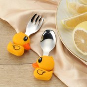 تصویر قاشق چنگال فانتزی کودک استیل کد n37 spoon and fork